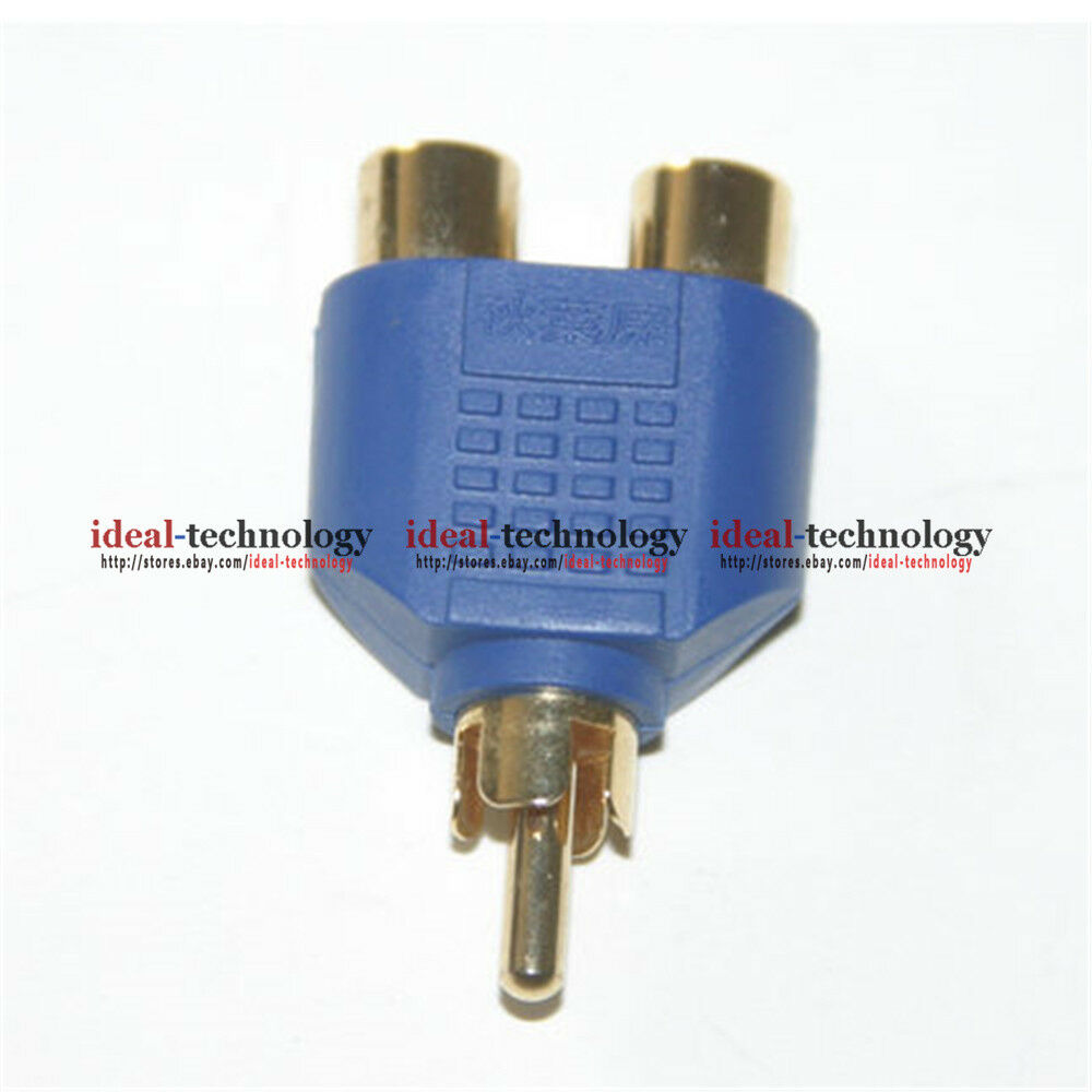 4pc Choseal Q-310 Audio Connector Single RCA To Double RCA, RCA Male to 2 Female