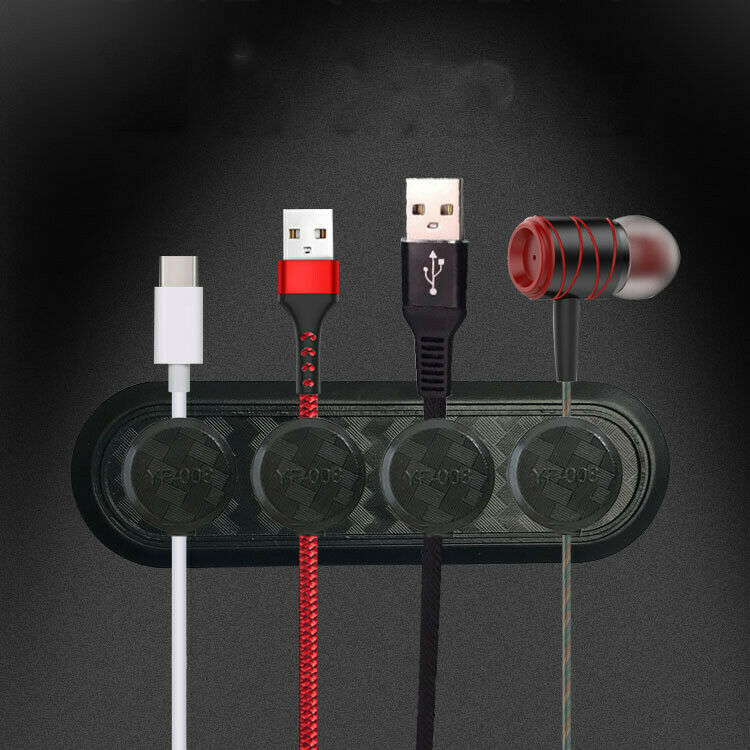 Domestic and car Carbon Fiber Magnetic Cable Organizer USB Cable Management Clip