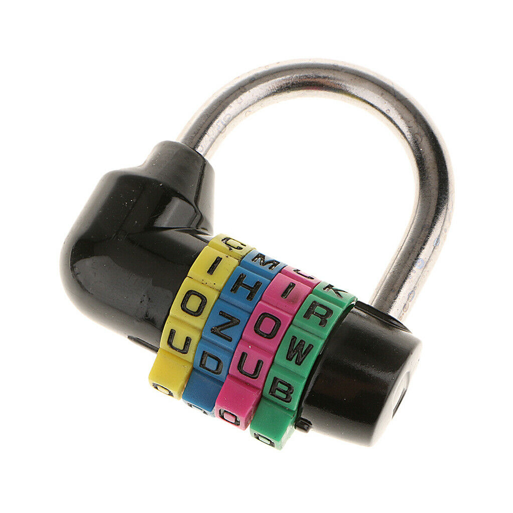 Resettable Word Combo Lock Suitcase Luggage Black&Blue Code Password Padlock