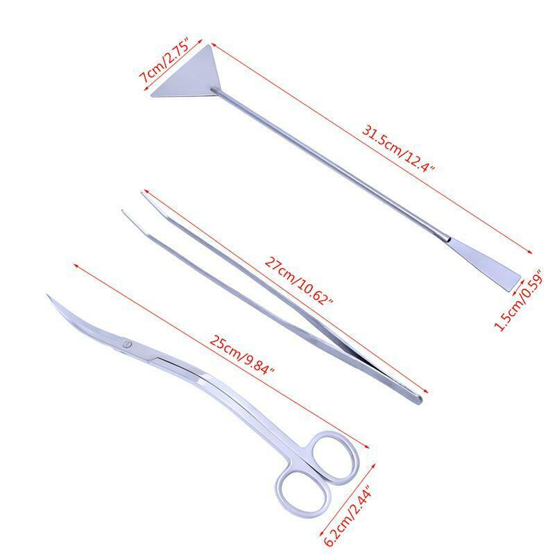 3in1 Aquarium Aquatic Live Plants Maintenance Tweezers Scissors Leveler Tool Kit