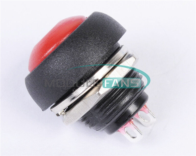 10Pcs Red 12mm Waterproof Momentary ON/OFF Push Button Mini Round Switch