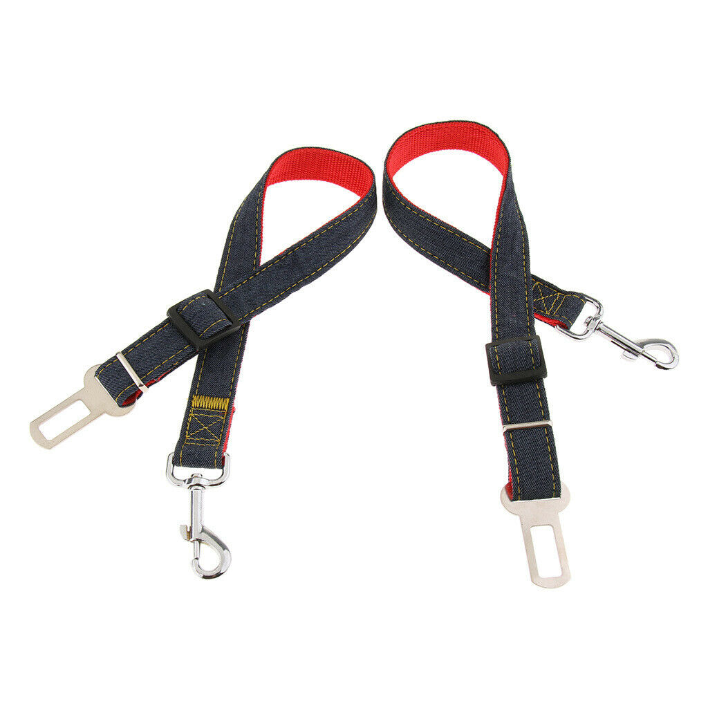 Adjustable Pet Cat Dog Car Seat Belt Safety Restraint Harness Clip Lead Red