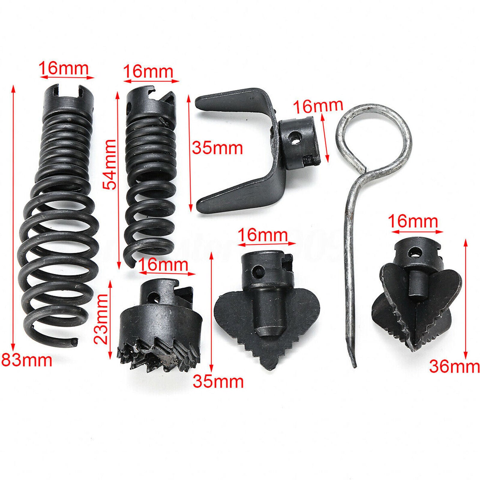 7Pcs Drain Cleaner Combination Cutter Head For Dredger 16mm Manganese Steel