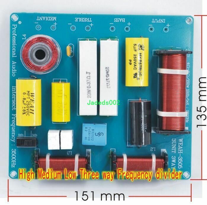 1pcs 300W 3-way Speaker frequency divider KTV stage audio crossover Splitter
