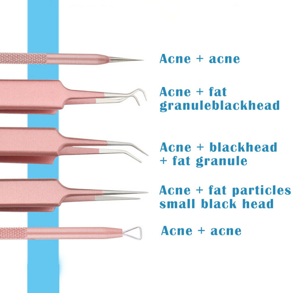 Acne Removal Needles Kit Pimple Extruder Spot Acne Clip Skin Care Tools @