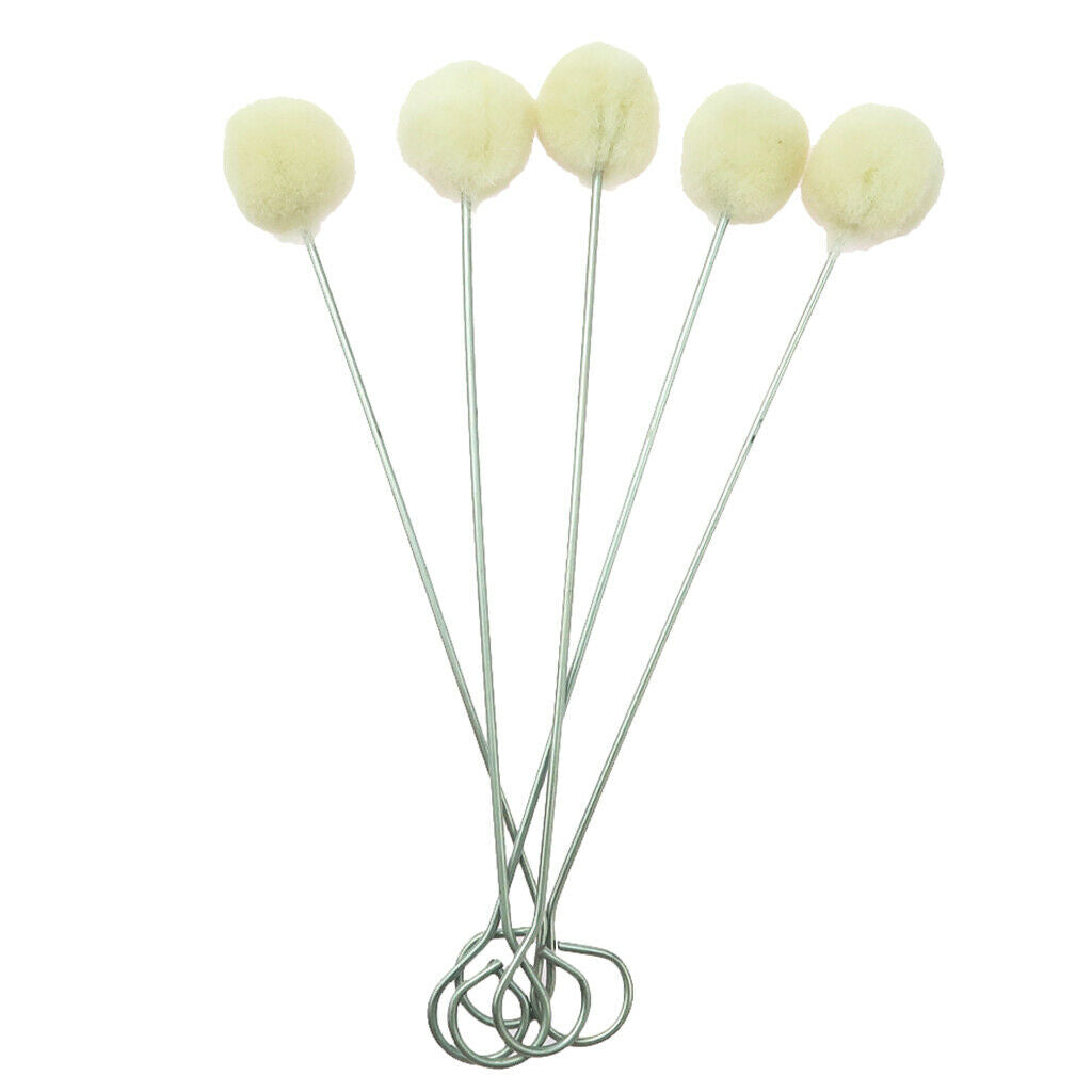 100 Pieces Wool Daubers Assisted Dyeing Ball Brush Leather Tool 15cm with Metal