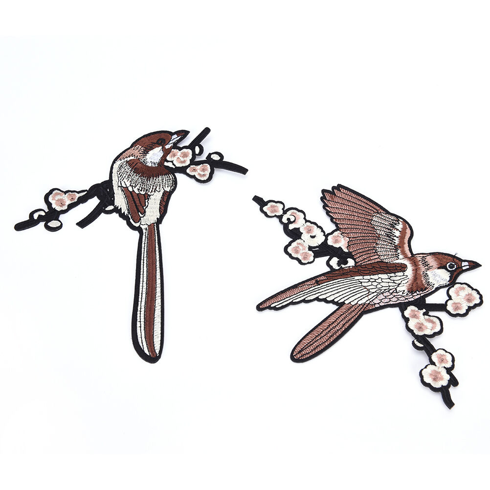 1pcs Bird Embroidered Patches Iron on Sewing Stripe for clothes applique Pip