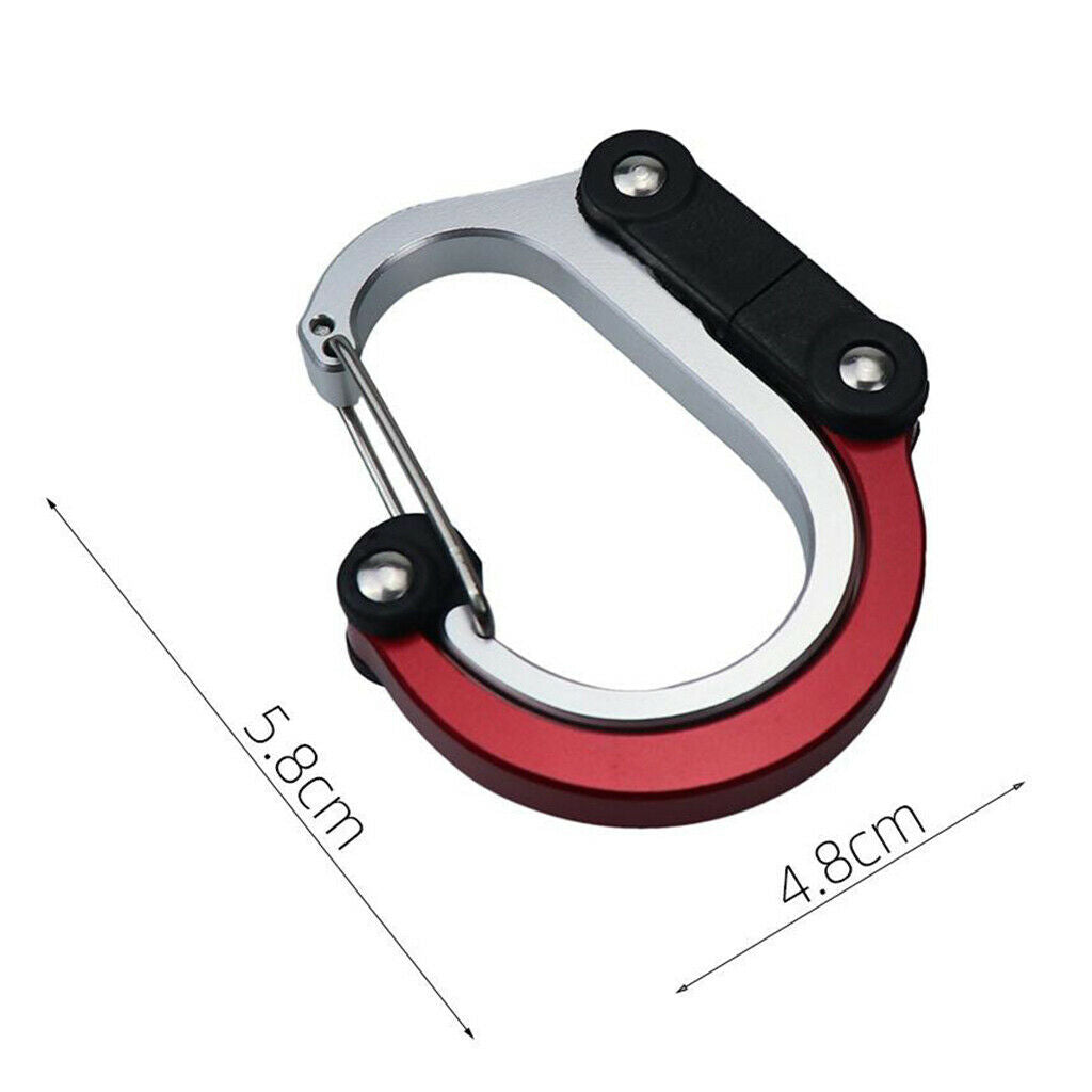 Mini Carabiner Clip Hook Keychain for Travel, Luggage, Small Bag Hanger Red
