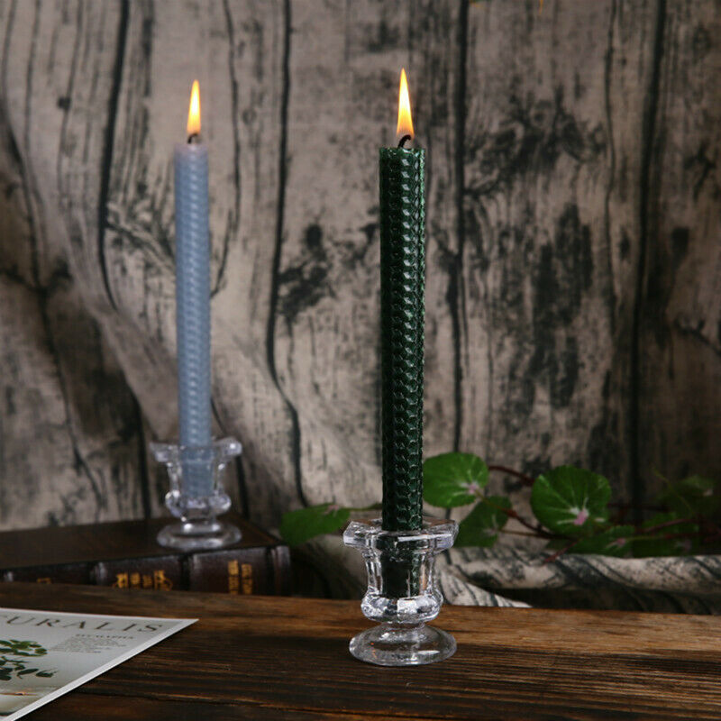 Wedding Candlestick Transparent Crystal Glass Candle Stand Dining Home De.l8