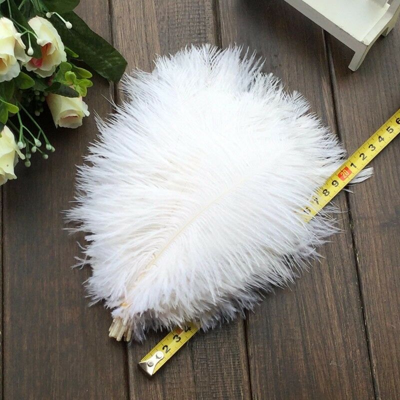Newest Natural White Ostrich Feather 6-8inch/15-20cm 100pcs Diy Wedding Carnival