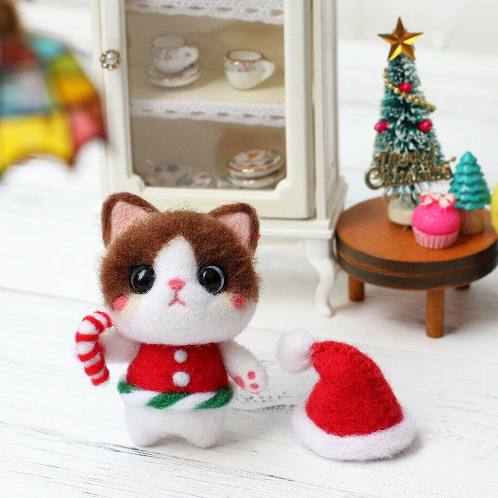 Novelty Cat Felt Animal Kit For Boys Girls Starter Felting Supplies