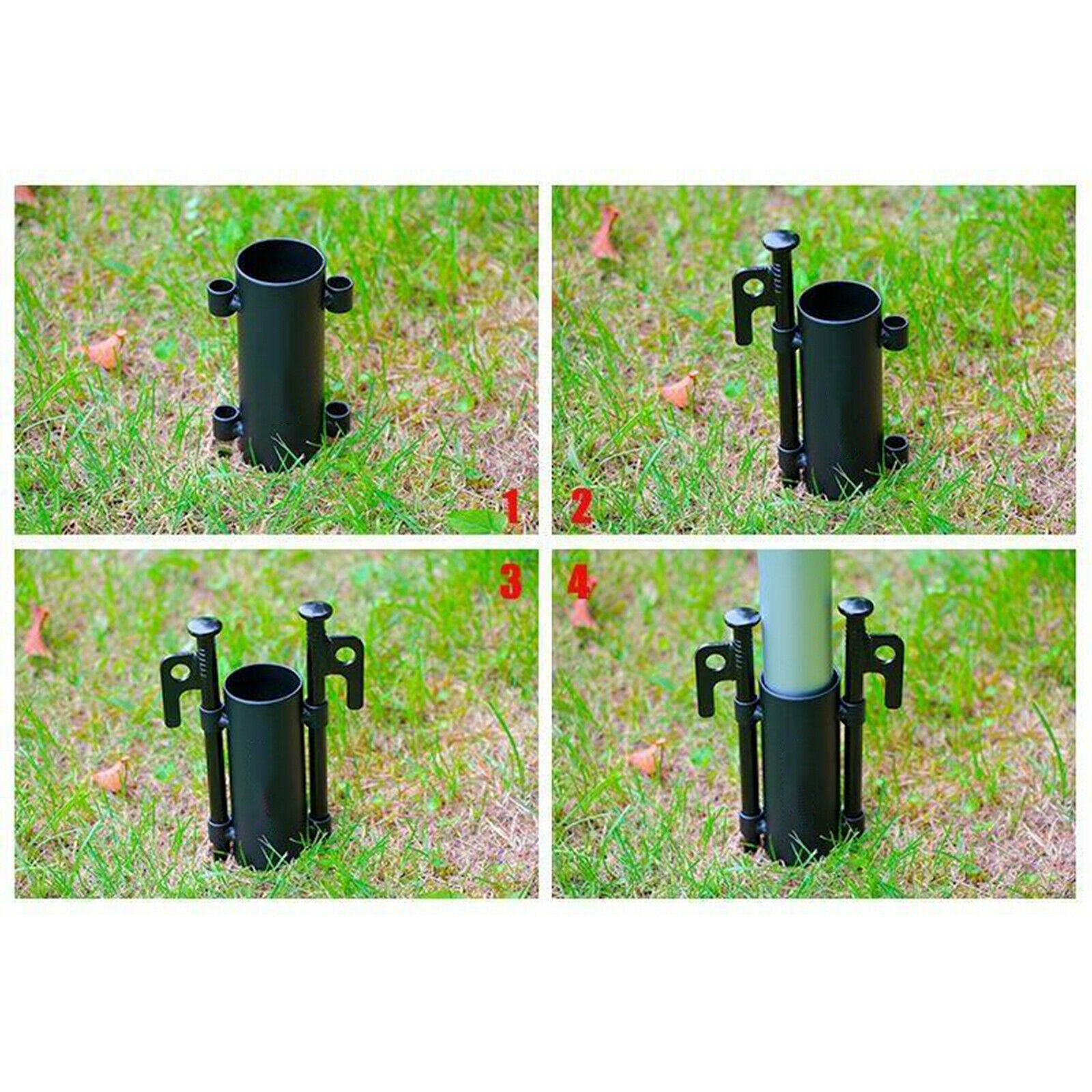 4X Outdoor Canopy Rod Holder Awning Tent Pegs Stand Fits for Below 1.3'' Rods