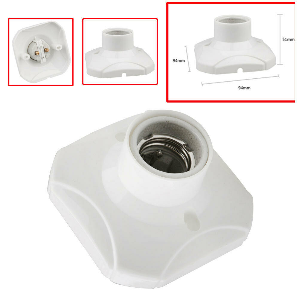 Screw Ceramic Bulb Holder E27 Porcelain Heat Lamp Socket AC 220V-250V, Size