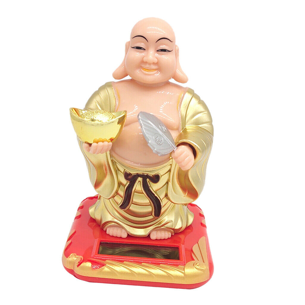Solar Powered Fortune Buddha With Shaking The Main Gift For The