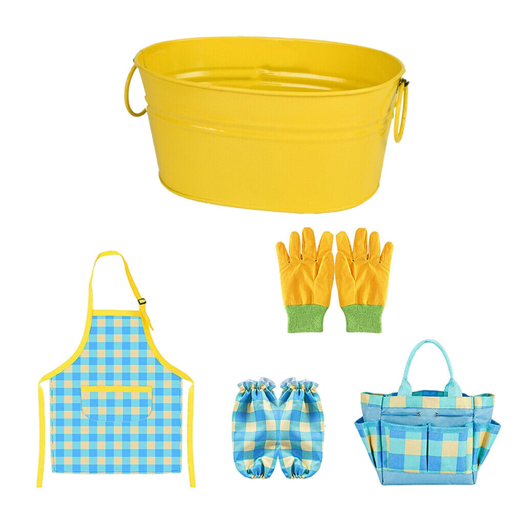 5Pieces Kid Gardening Set Planting Flowers Garden Tools Storage Carrying Bag