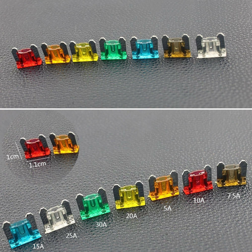 100 pcs Assorted Car Truck Medium Standard Fuse 5A 7.5A 10A 15A 20A 25A 30A Amp