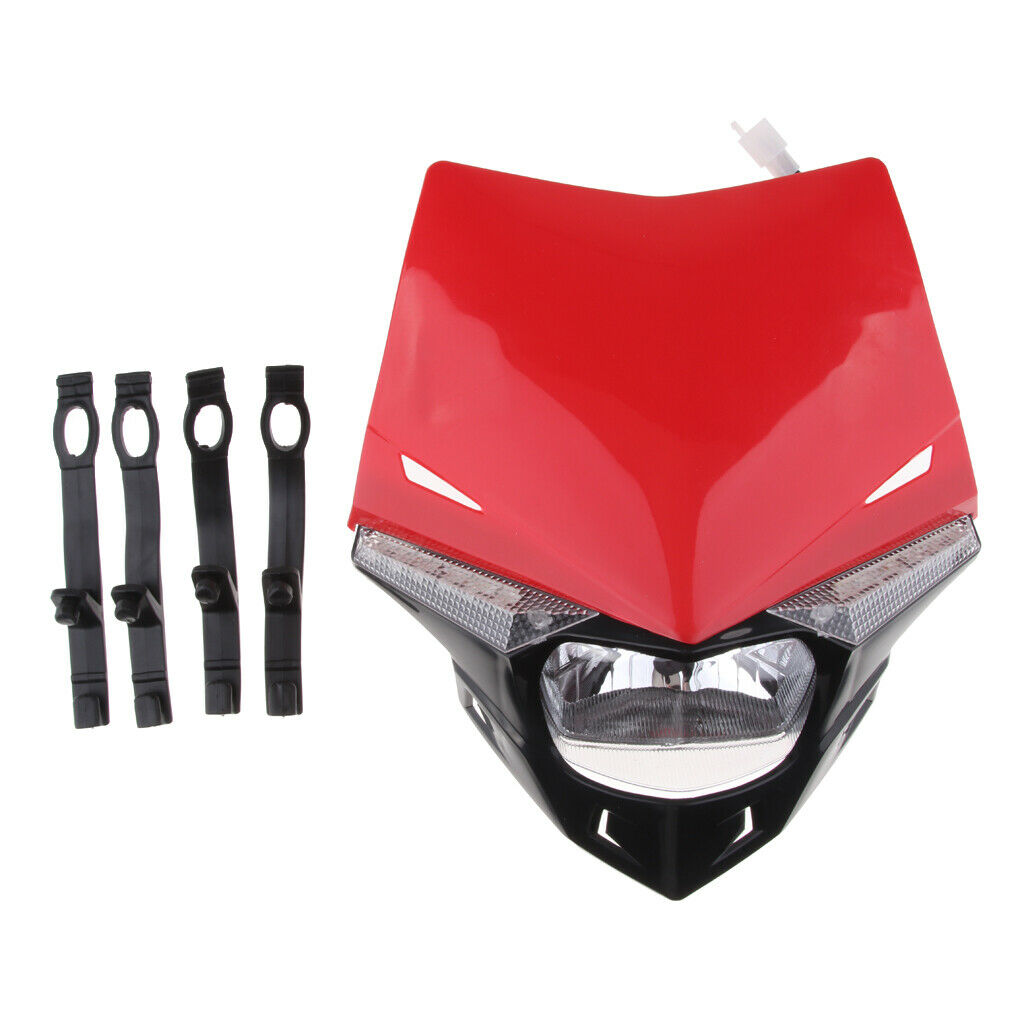 Headlight Fairing MX Dirt Bike Cross-country Dual Sport Lamp For  Red