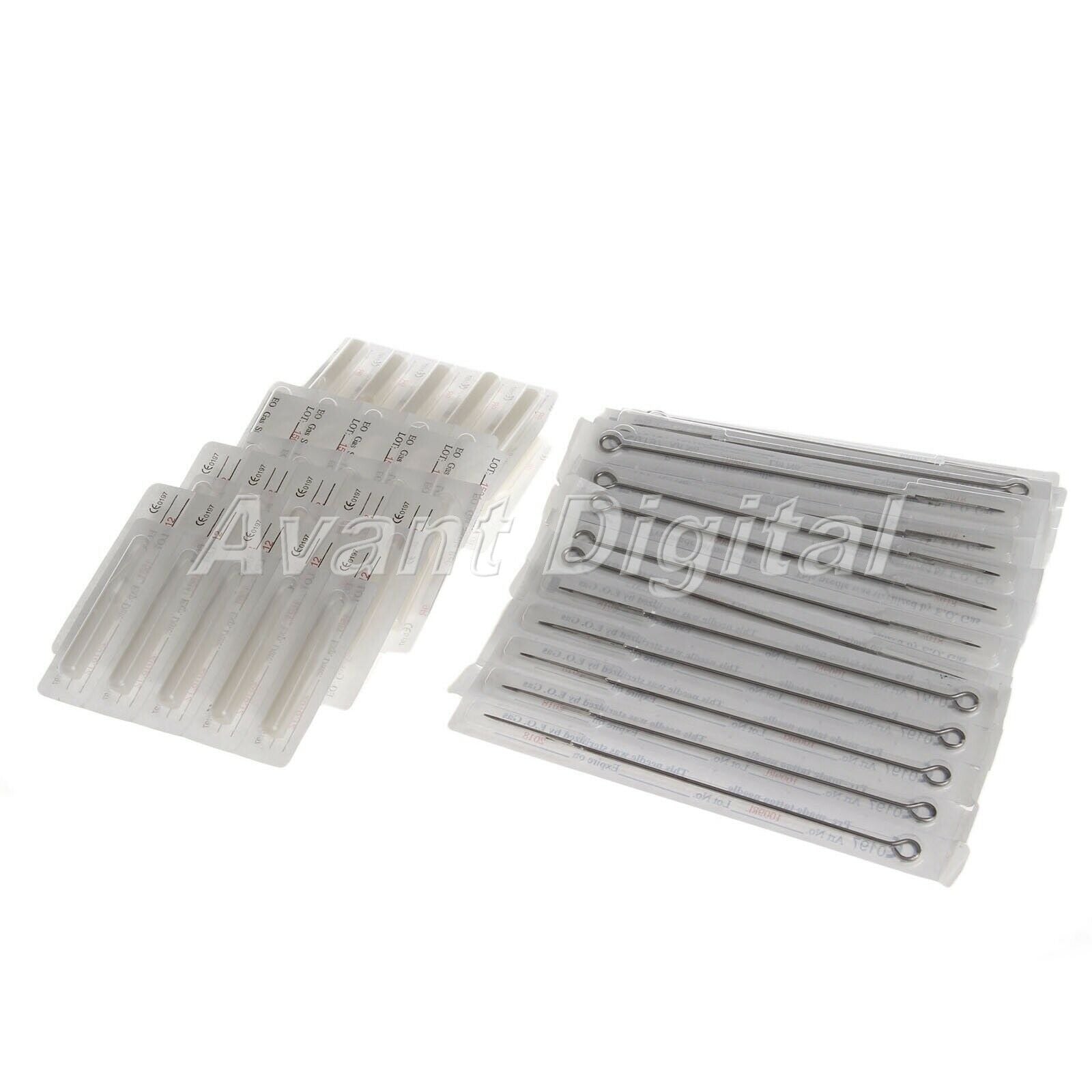 50X 9RS Round Liner Tattoo Needles+50X 9RT Plastic Tattoo Tips Permanent Makeup