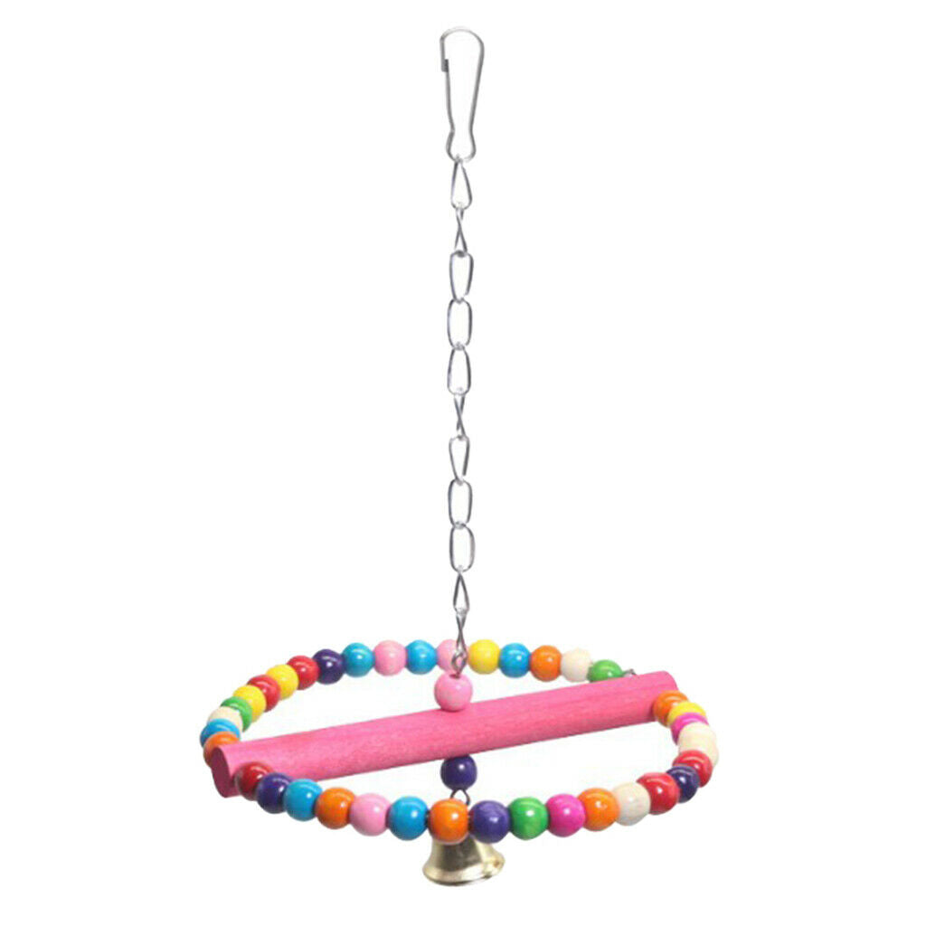 1pc Wooden Bird Parrot Swing Pet Hanging Swing Hanging Cage Toys Cockatiels