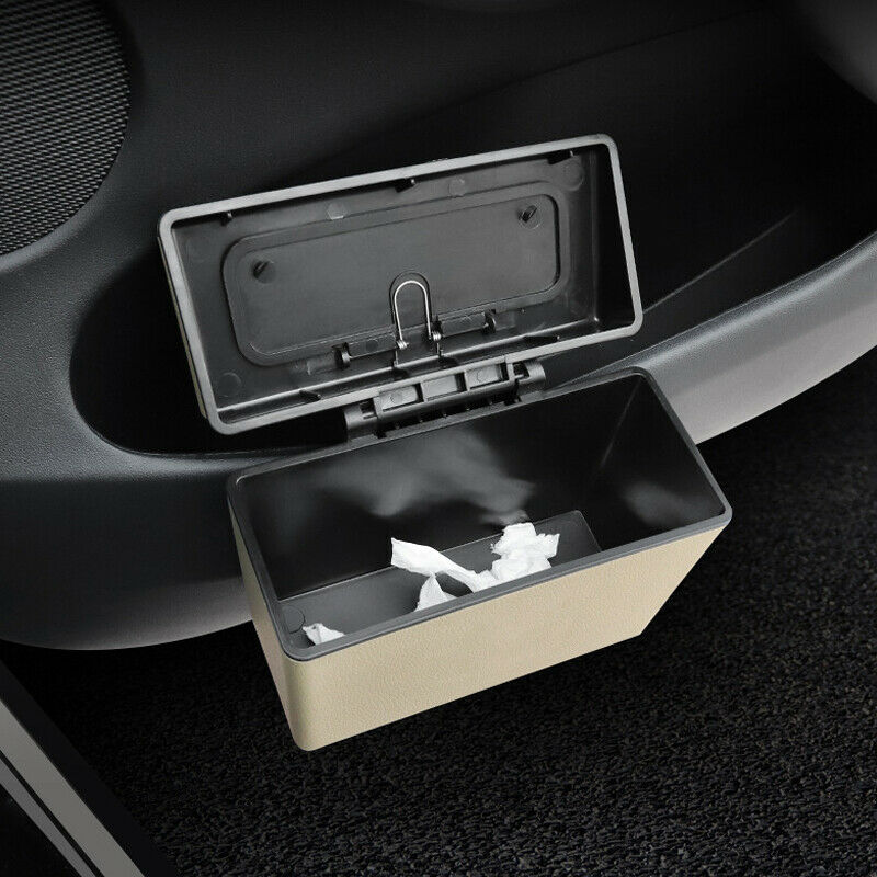 1PCS Car Leather Door Seat Back Hanging Trash Bag Garbage Case Can Waterproof