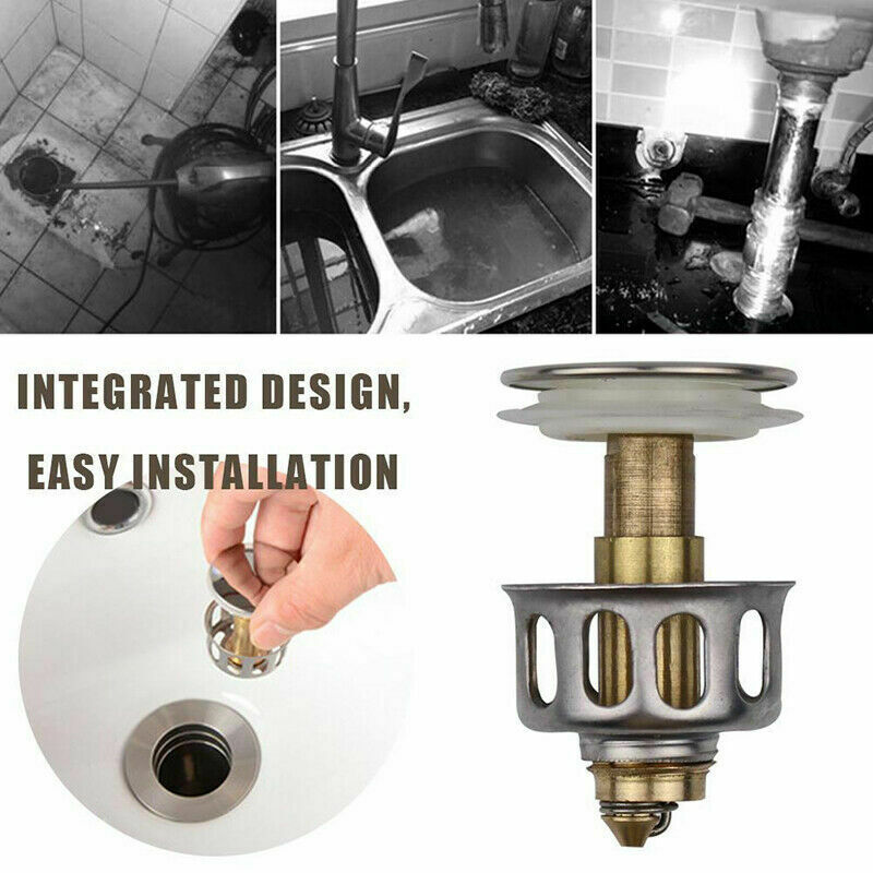 Universal Wash Basin Bounce Drain Filter Sink Drain Vanity Stopper Hair Catc SJ