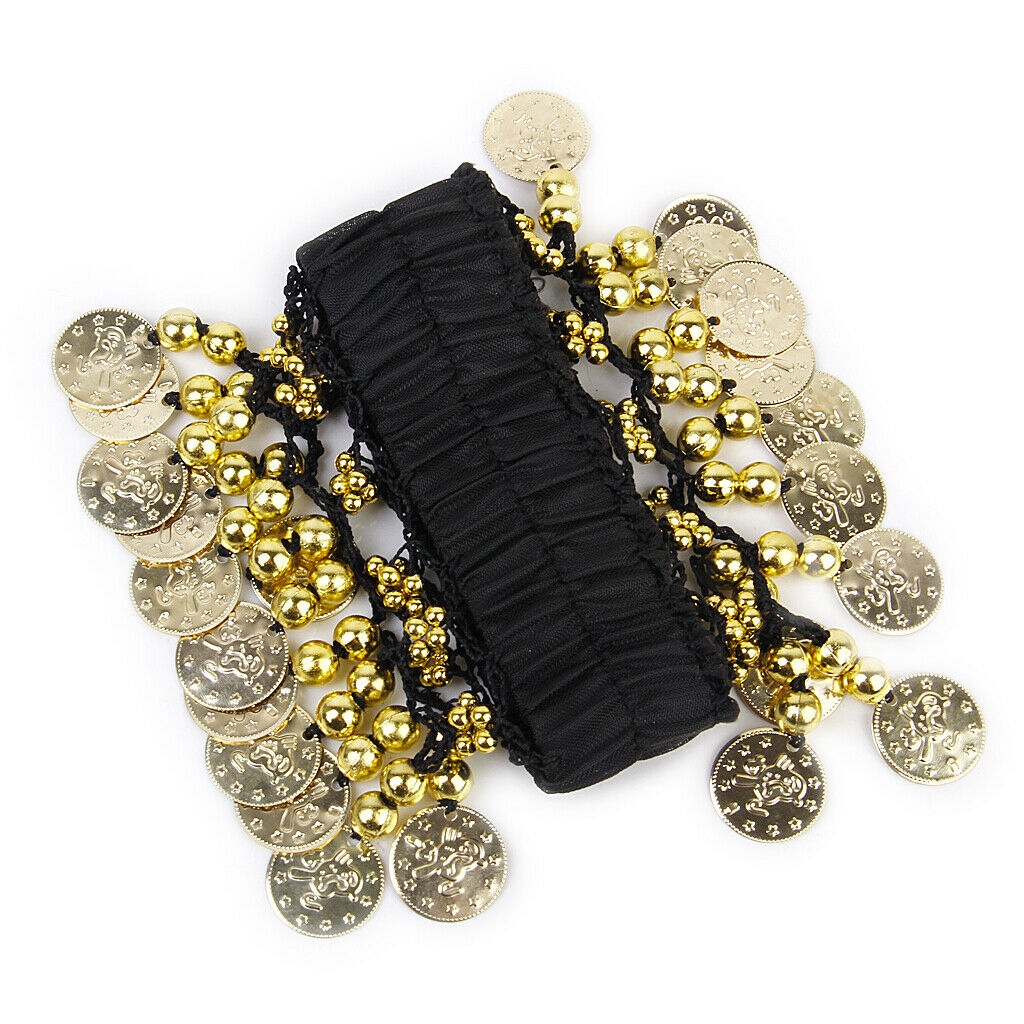 Belly Dance Arm Ankle Cuff Bracelet on Wrist W / 24 Golden Coins -