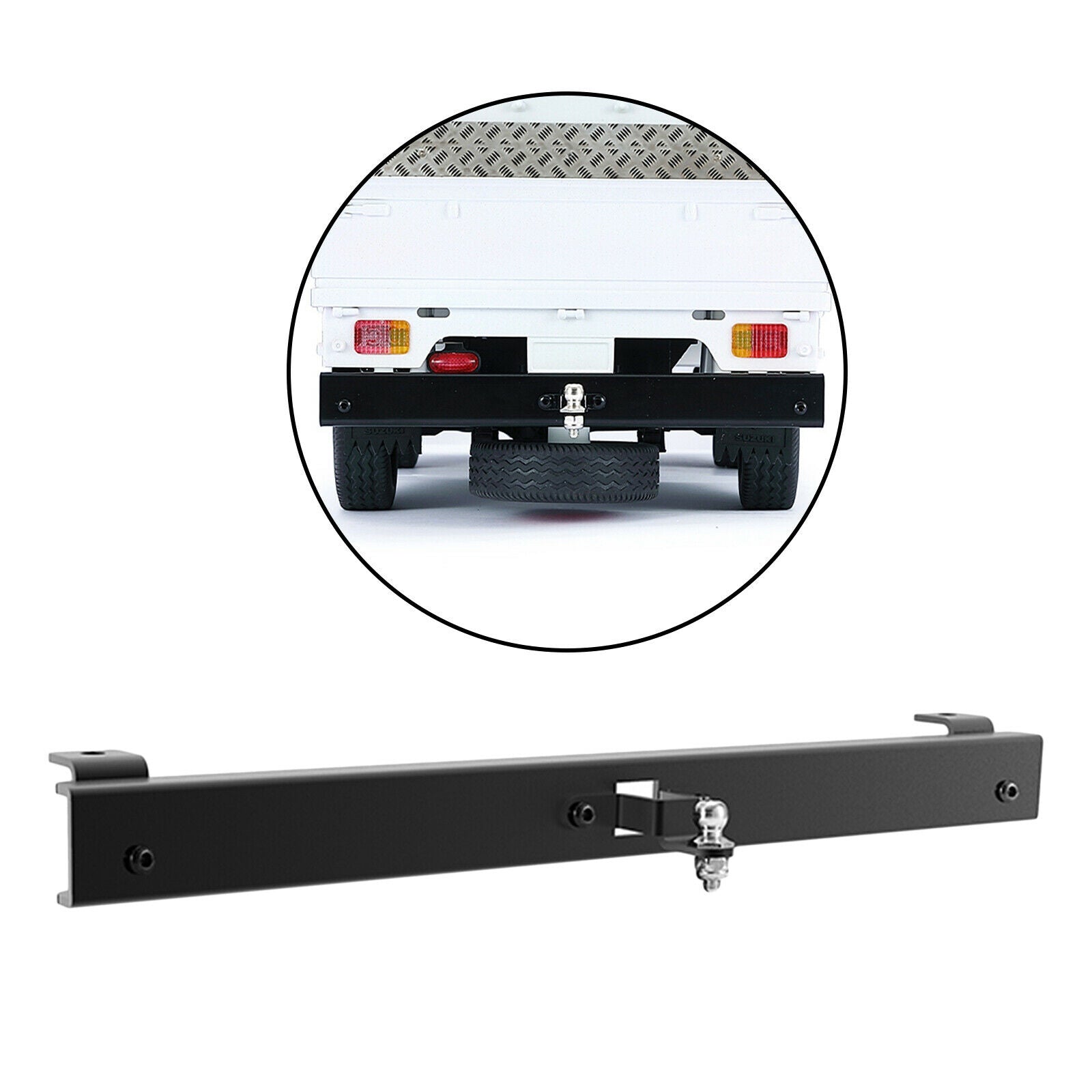 RC CNC Metal Rear Bumper Bull Bar for WPL D12 Pickup Truck RC Car Upgrade