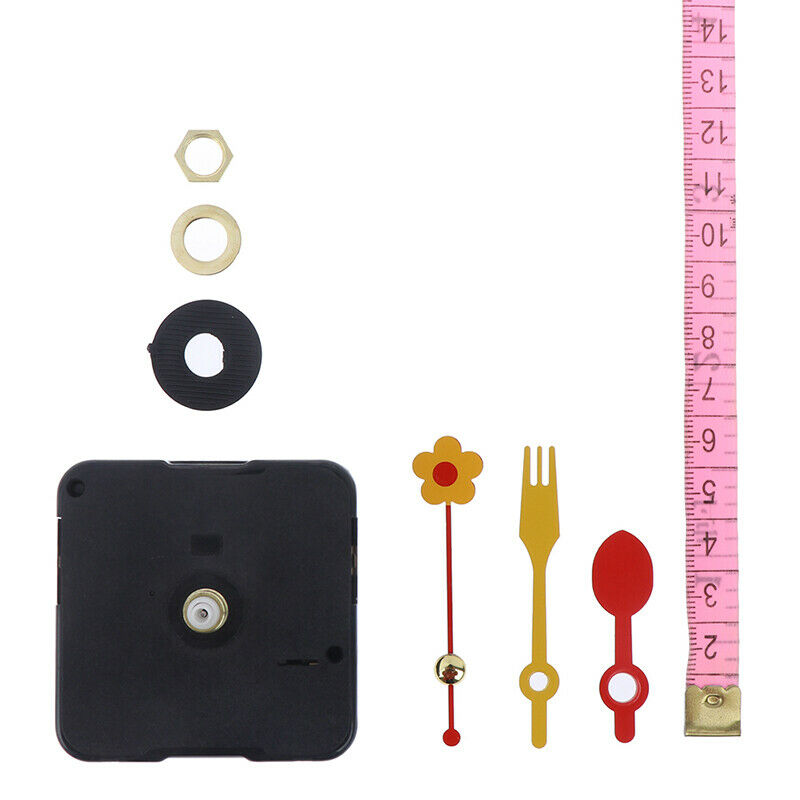 Cute Quartz Clock Movement Kit Spindle Mechanism Parts Flower Folk Spoon .l8