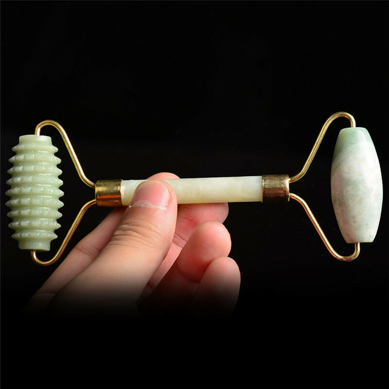 Natural Jade Stone Face Massager Roller Spa Head Neck Facial Beauty Tool .l8