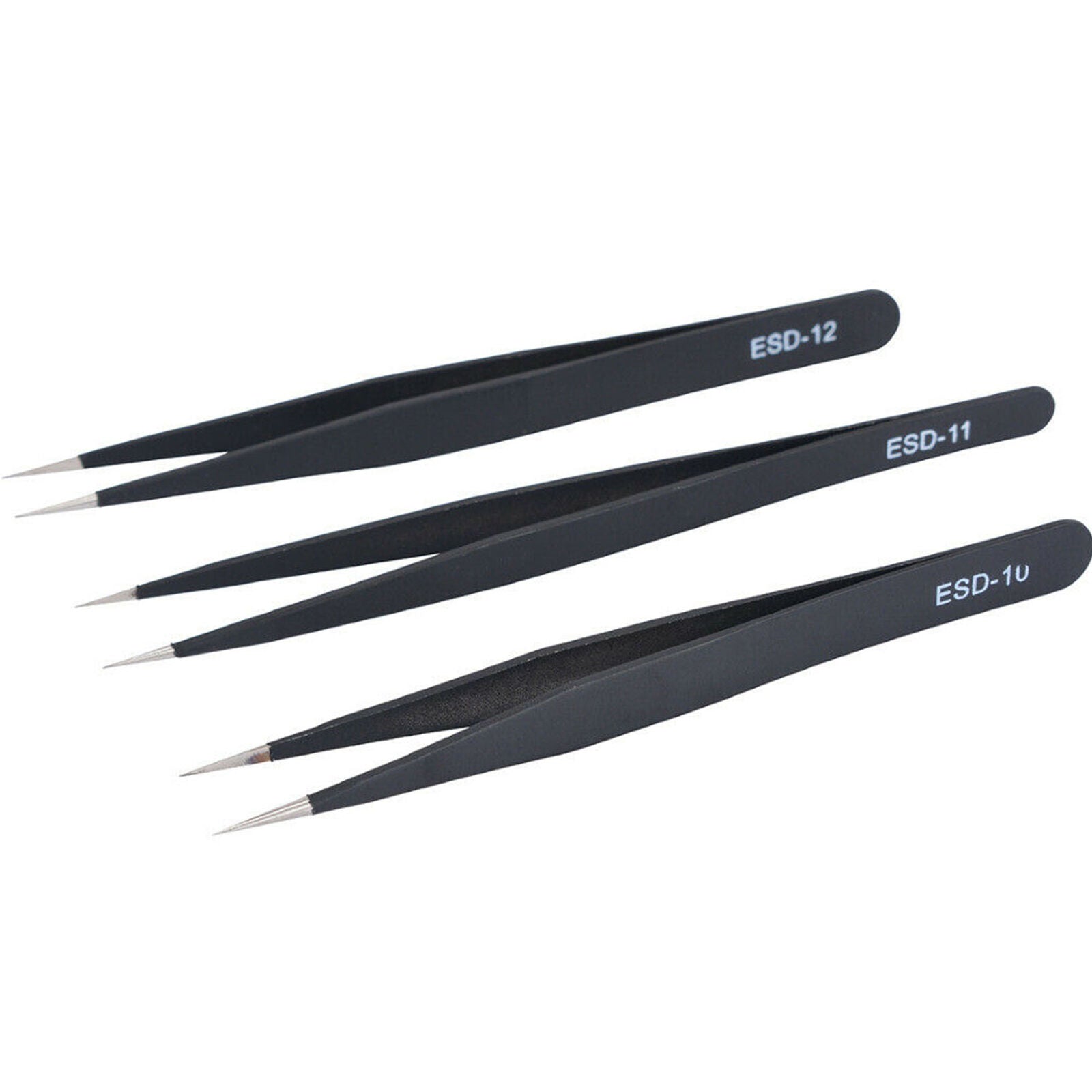 9PCS ESD Anti-Static Tweezers Set Maintenance Repair Stainless Steel Tools Kit