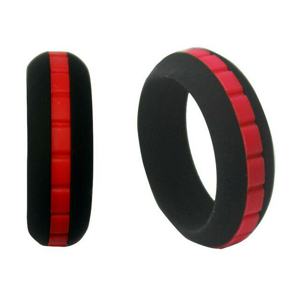 7pcs 8mm Silicone Finger Ring Hand Jewelry Accessory for Sport Yoga Size 8