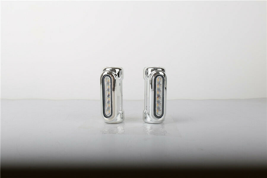 Chrome Motorcycle Highway Bar Switchback Driving Light White Amber LED Crash Bar