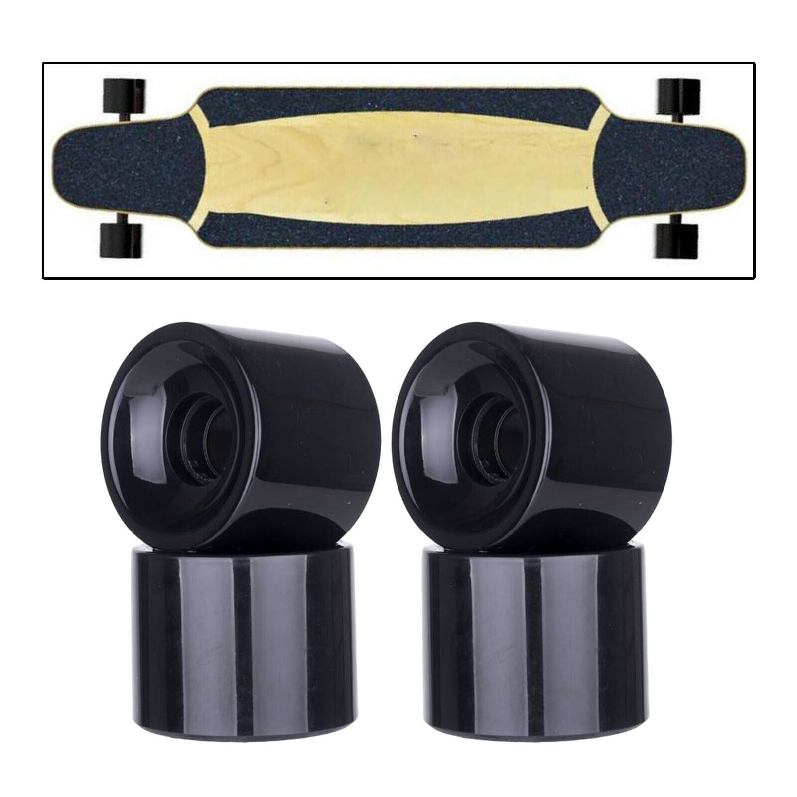 4Pcs Durable Skateboard Wheels 65x50mm Longboard PU Roller Accessories