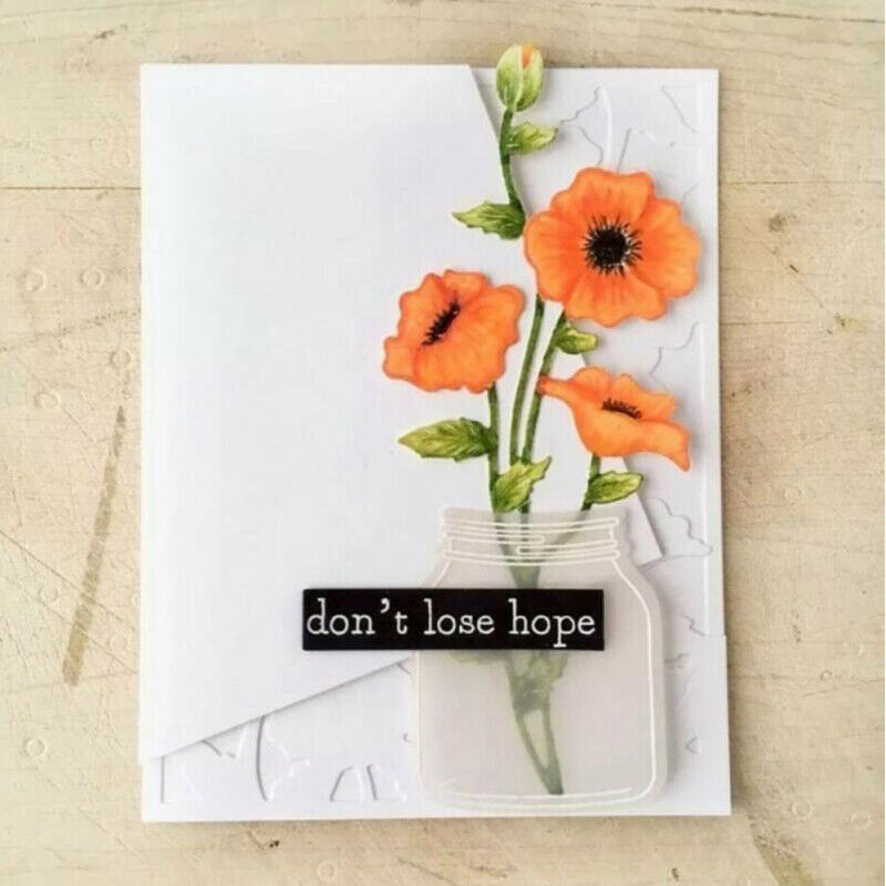 Poppies Flower Metal Cutting Dies Stencil DIY Scrapbooking Paper Card Cra.l8