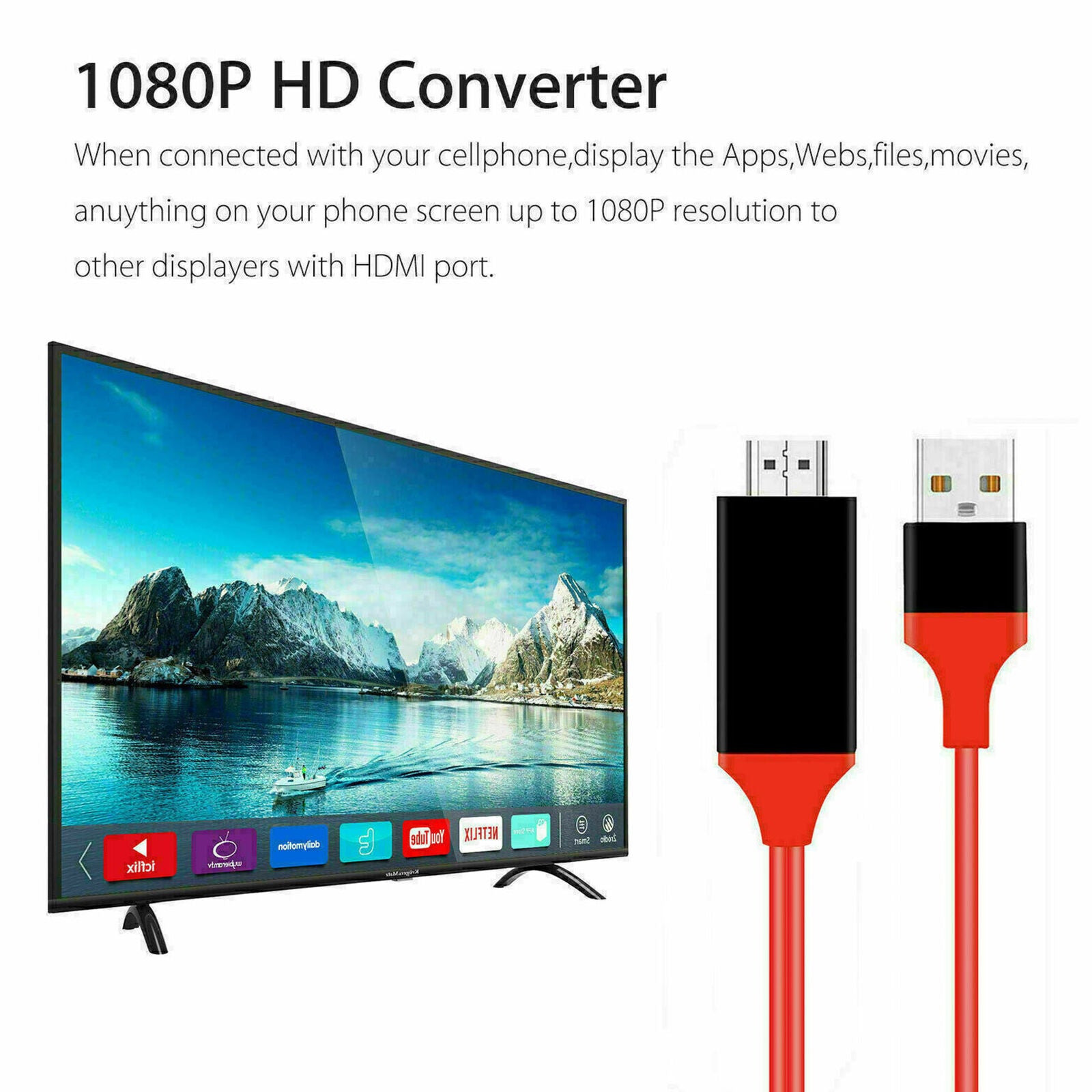 USB Type C to HDMI TV HDTV Cable Converter Adapter For Macbook Android Phone