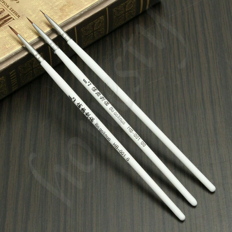 6X Weasel's Hair Brush Pen Nail Art Strokes Watercolor Paint Oil Painting Draw