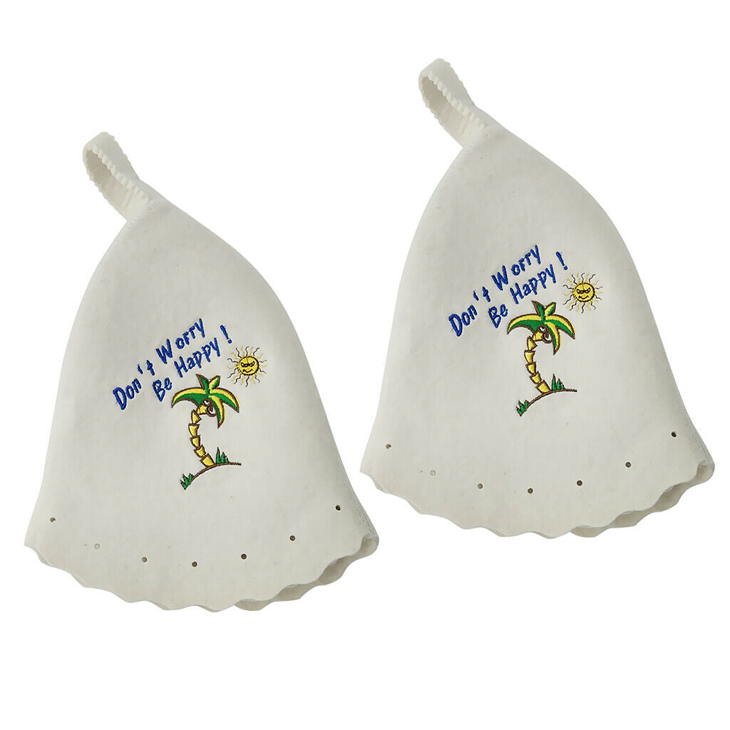 2x Wool Hat for Sauna Banya Bath House Head Protection Embroidered Unisex #5