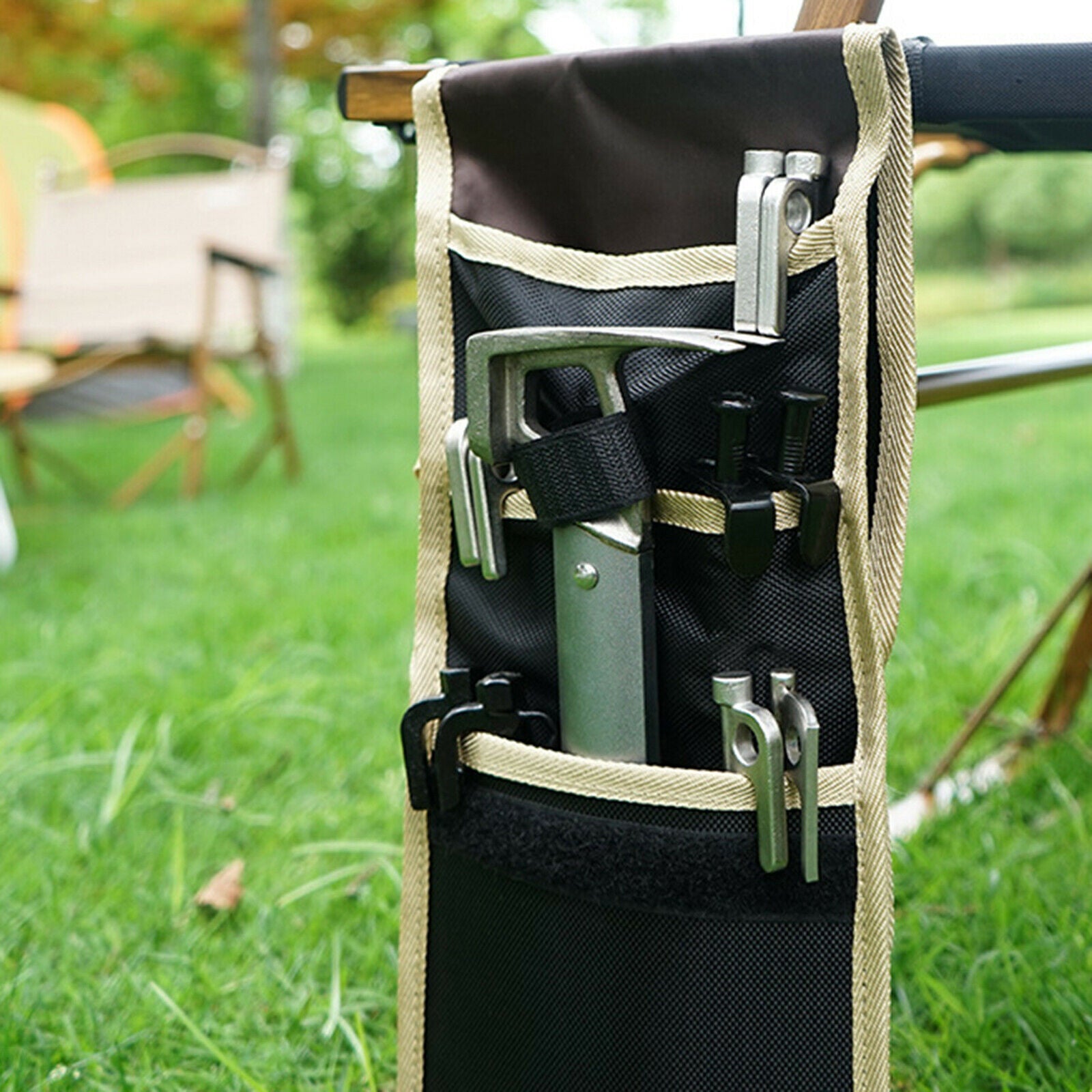 Tent Stakes Storage Bag Tent Nail Organizer Tote Pouch Hiking Accessories