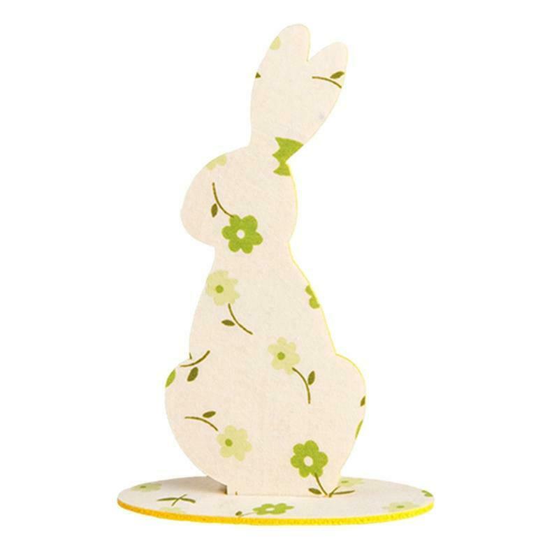 4Pcs Happy Easter Bunny Table Centerpiece Felt DIY Spring Party Home Decorations