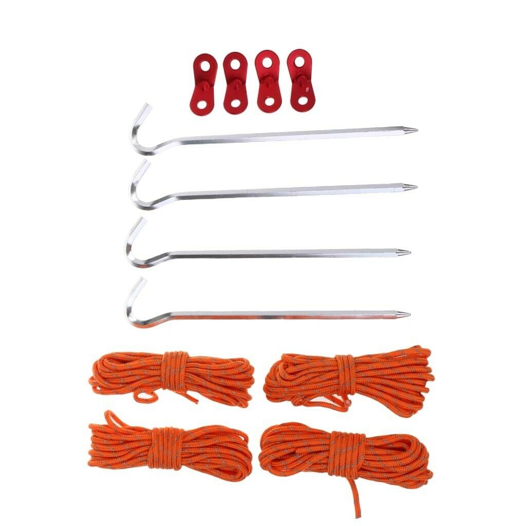 Tent Accessories Set with Reflective Rope/Tarp Clip/Cord Tensioner with Bag