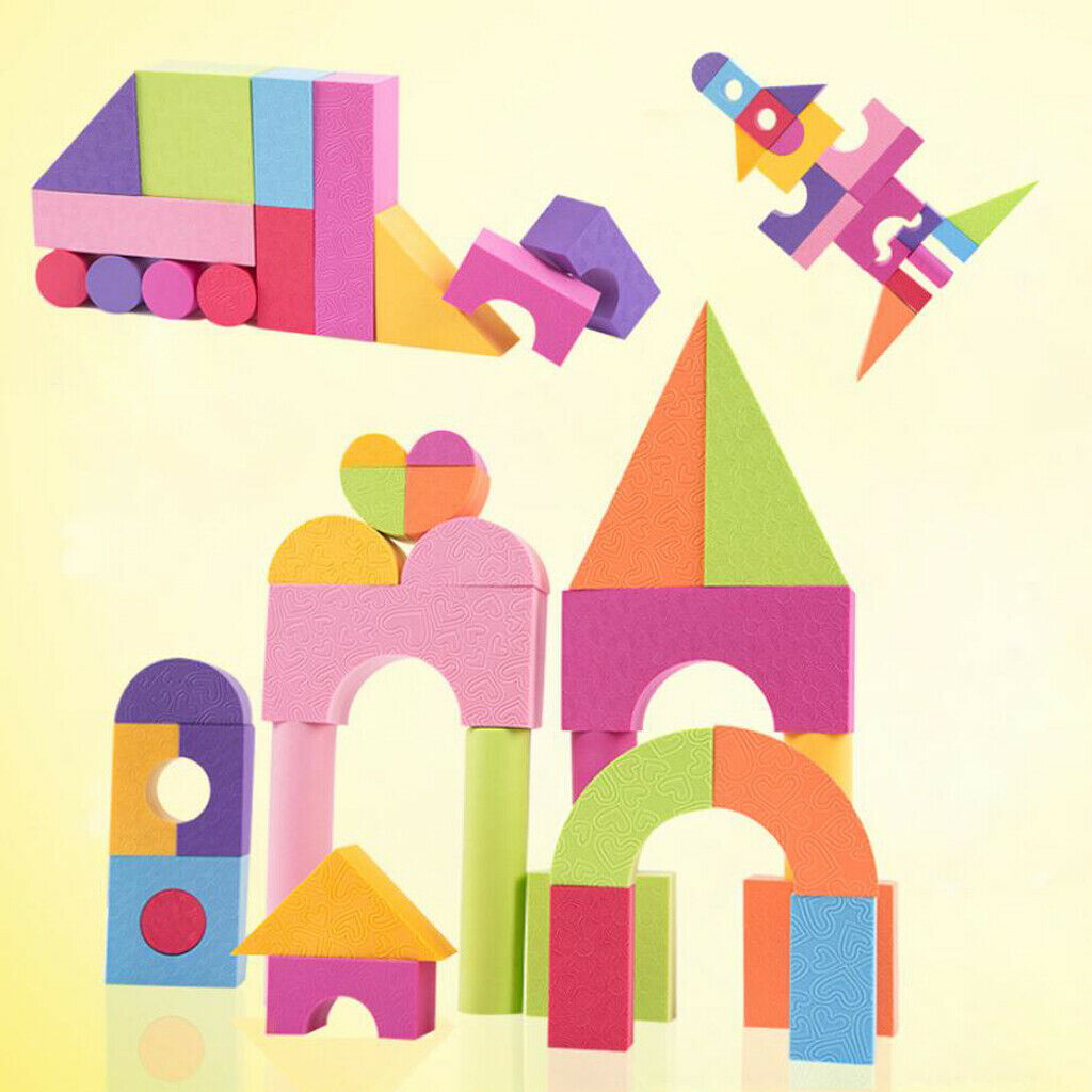 100 Pieces EVA Foam Colorful Building Blocks DIY Educational Toys for Baby