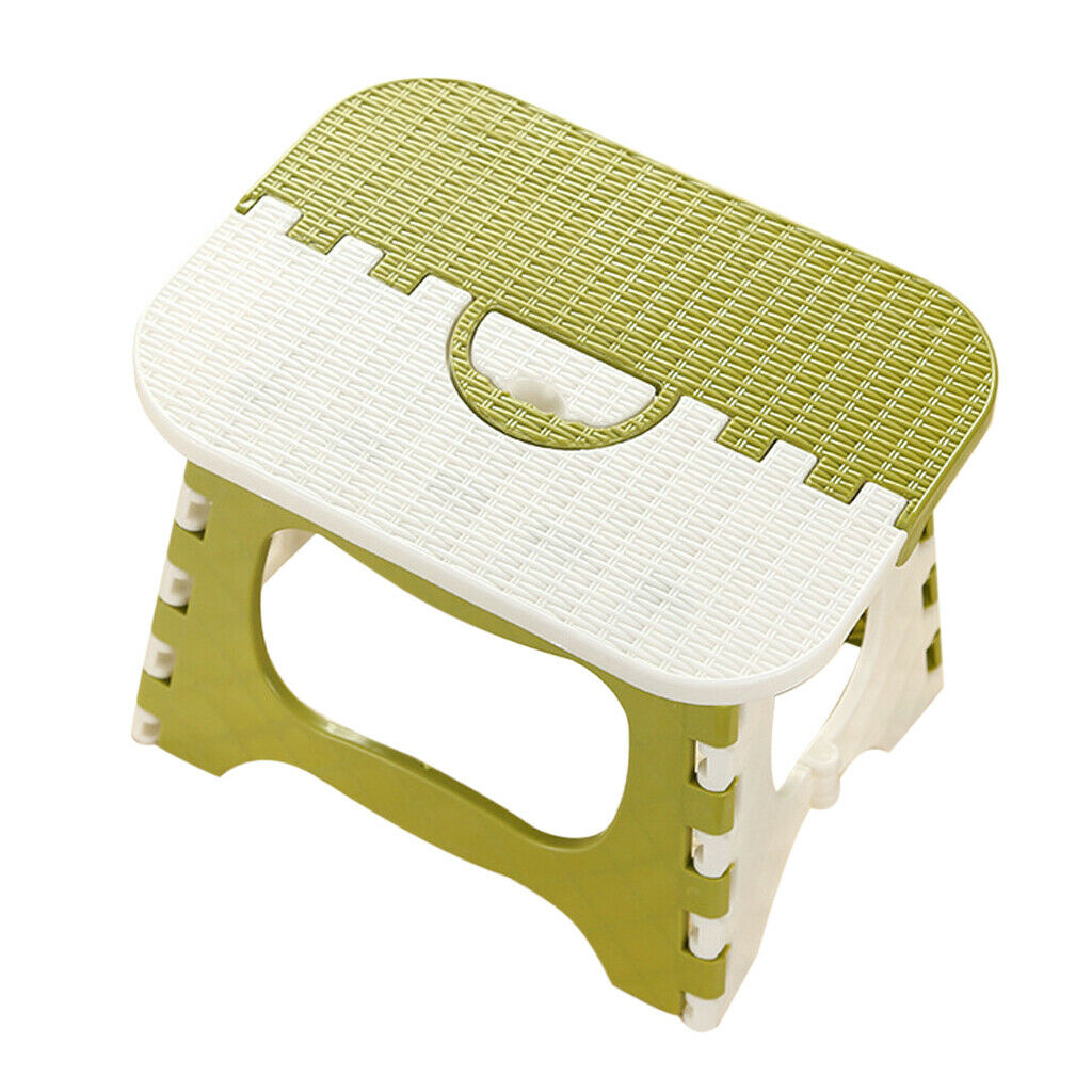 Folding Step Stool Non Slip Portable Lightweight Fishing Multipurpose Green