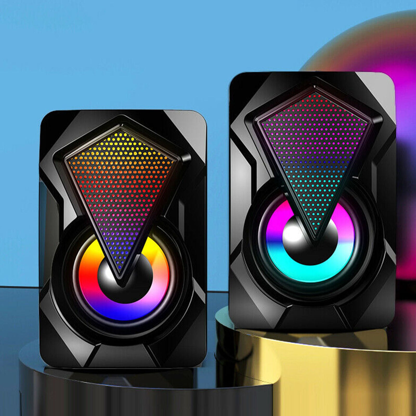 Sound System LED Speakers Gaming Deep Bass USB LED For Desktop Computer