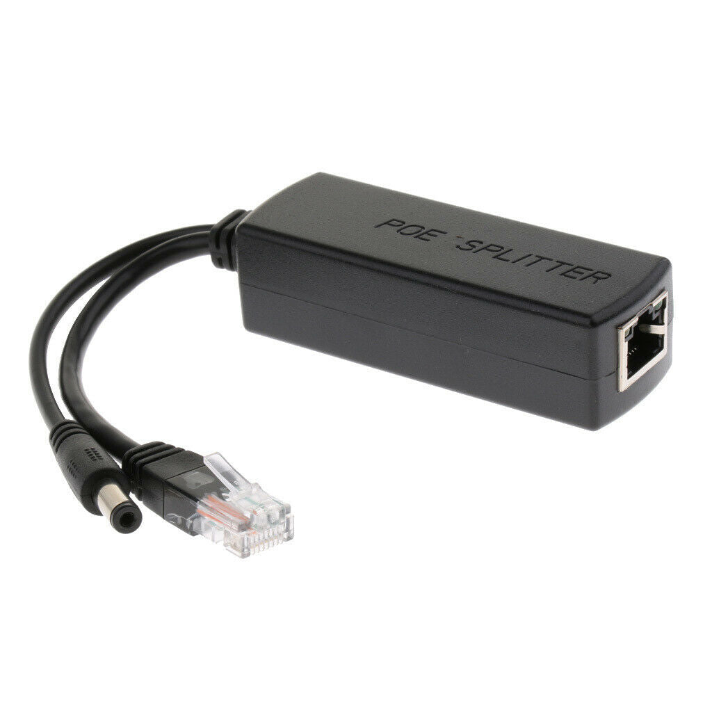 802.3af Active PoE Splitter Kit Power Over Ethernet 48Vto12V USB 10/100Mbps