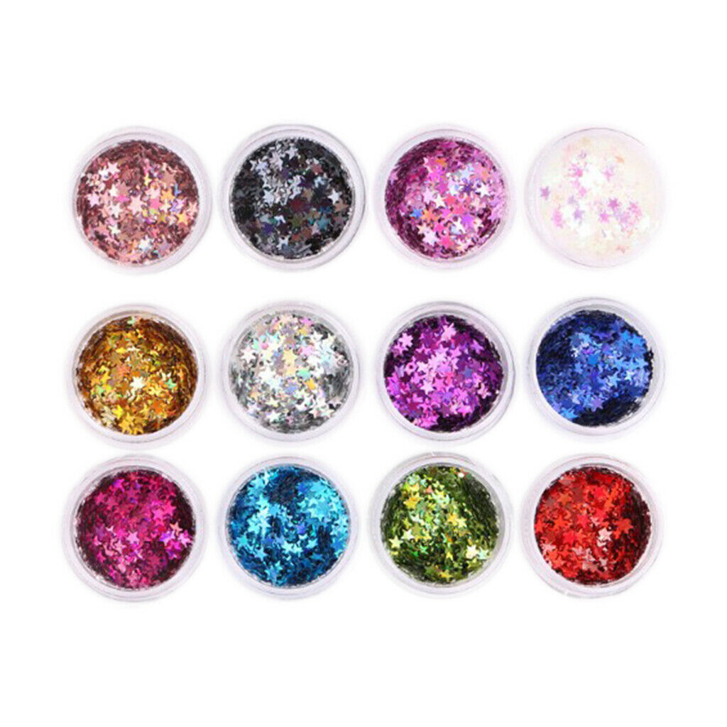 24x Charms Nail Sequins Long Lasting Sparkle Crafts Nail Art DIY Decoration