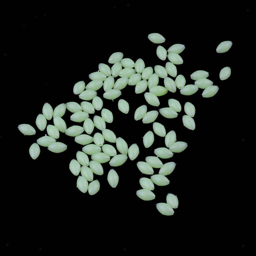 100Pcs Fishing Beads Round Luminous Rig Beads Sea Fishing Floating Tackle