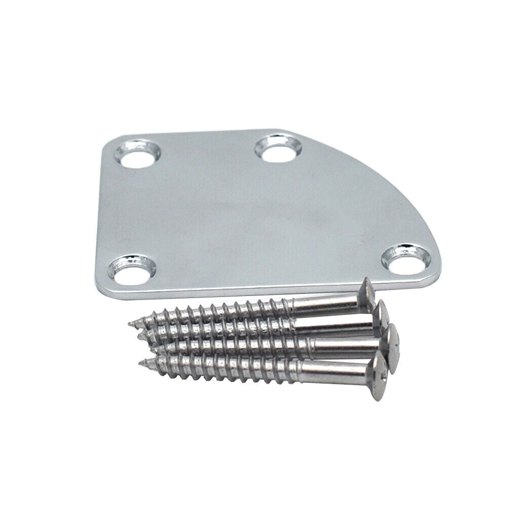 Electric Guitar Neck Plate With Screws Fastening Guitar Bass Parts