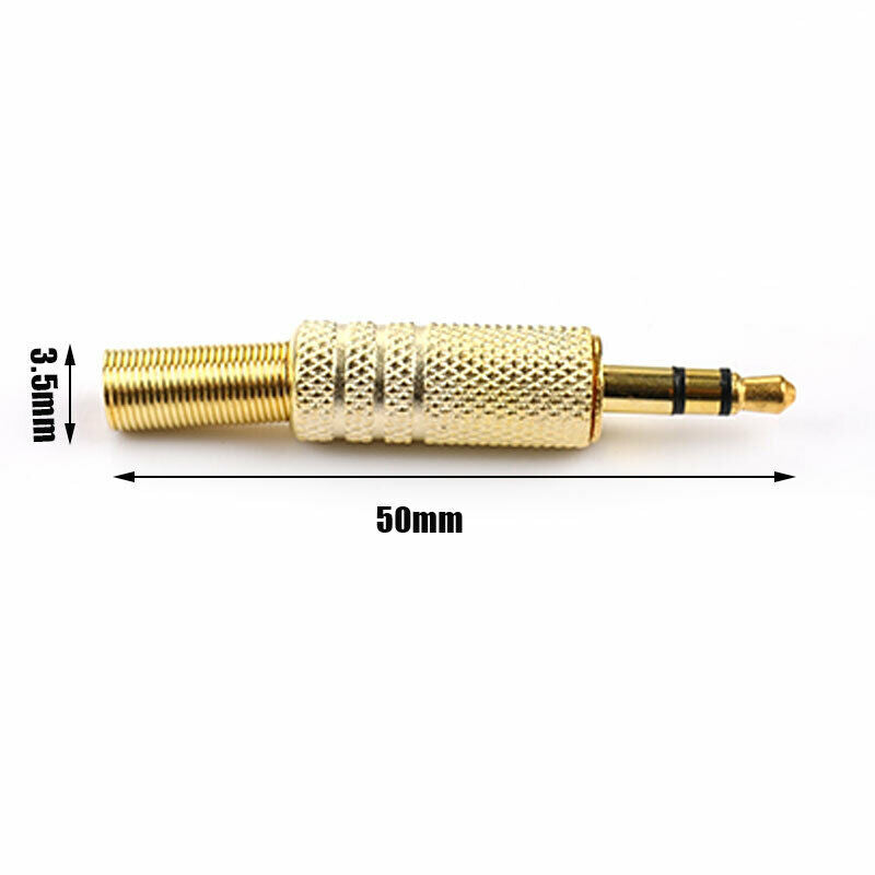 5pcs 3.5mm Stereo Audio Jack Plug Headphone Male Coax Cable Audio Connect.l8