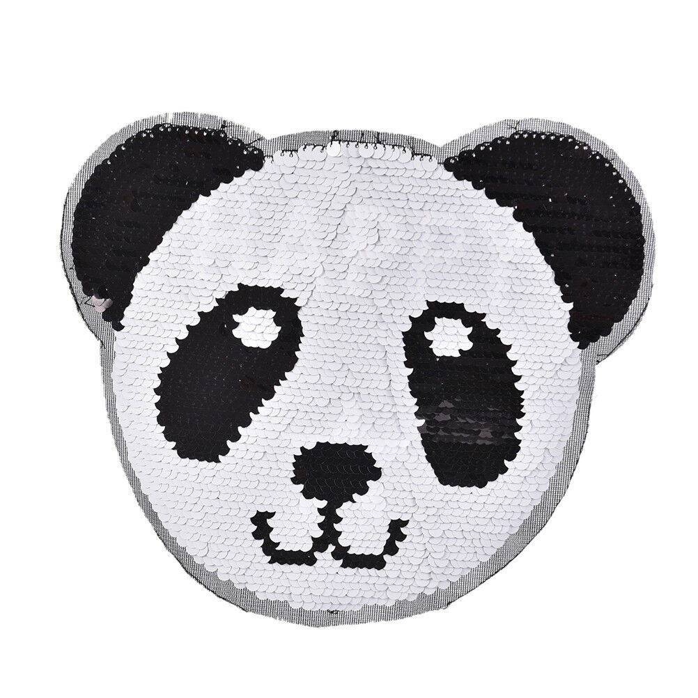 Panda Reversible Change Color Sequins Sew On Patches For Clothes Diy Craf.l8