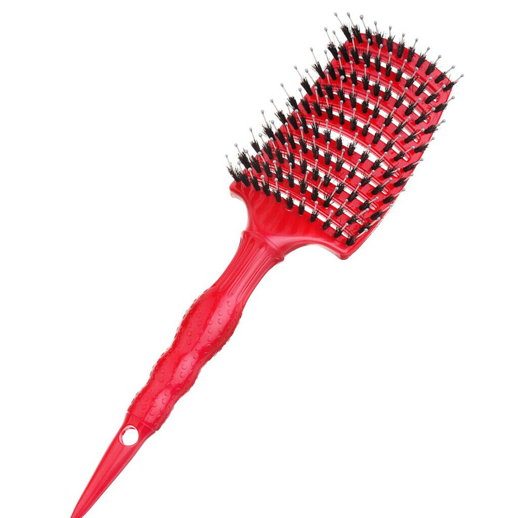 Large Curved Vent Hairbrush Comb for Detangling Blow Drying Scalp Massage Red
